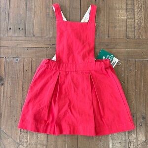 Little green radicals red organic cotton pinafore jumper dress nwt